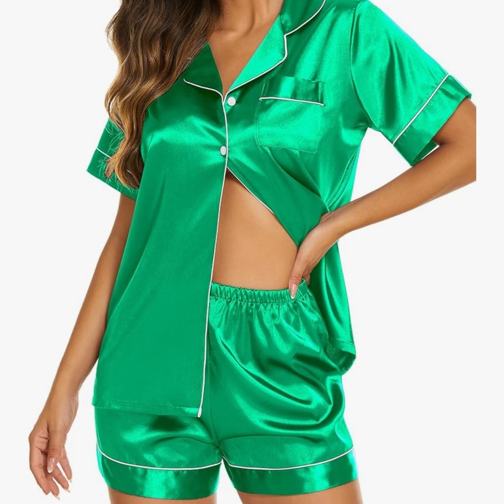 Satin Green Sleepwear Set